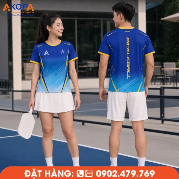 Áo Đồng Phục Pickleball Xanh Dương Đậm – PK113