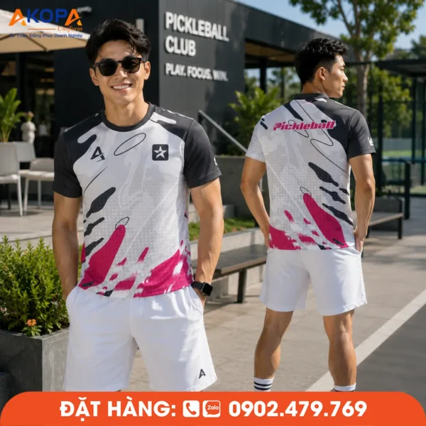 Áo Đồng Phục Pickleball Trắng – PK273