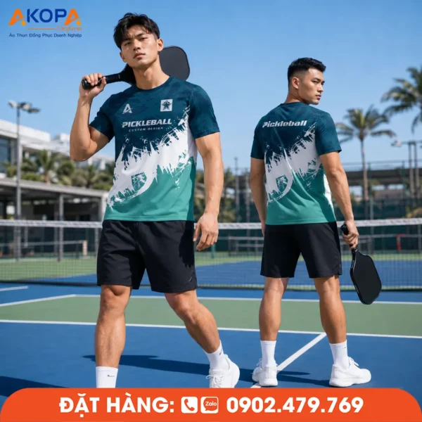 Áo Đồng Phục Pickleball Chuyển Màu Xanh Trắng – PK260