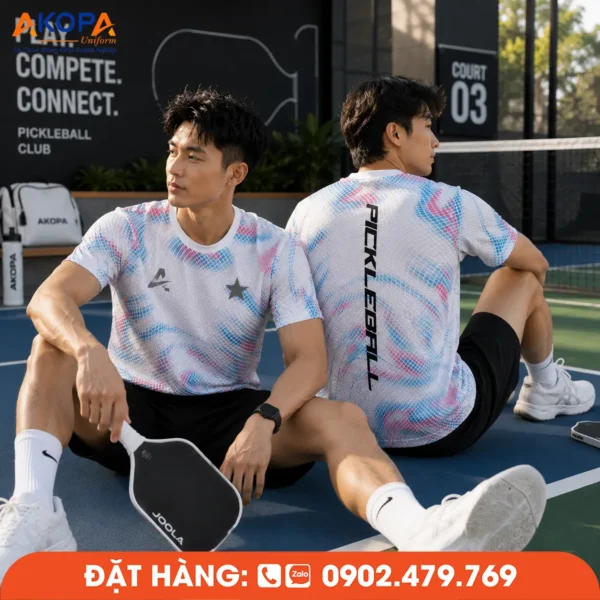Áo Đồng Phục Pickleball Họa Tiết Pastel – PK287