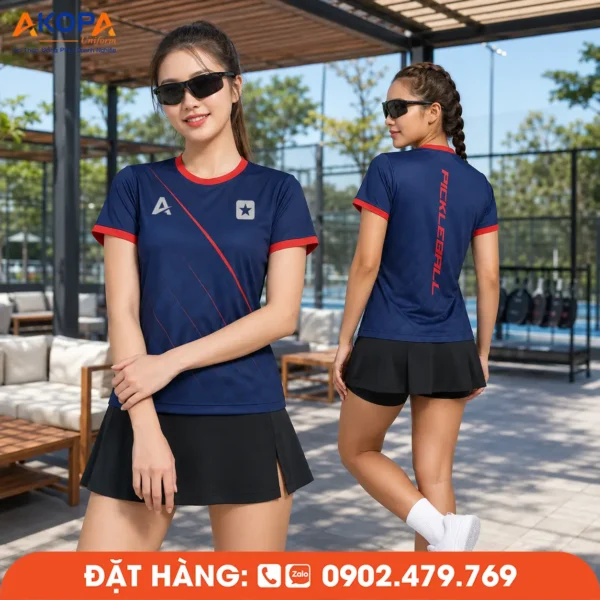 Áo Đồng Phục Pickleball Xanh Navy – PK255