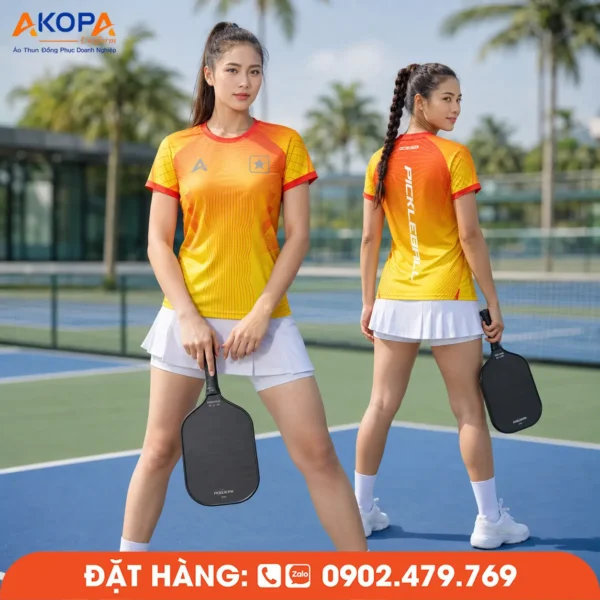 Áo Đồng Phục Pickleball Vàng Cam – PK258
