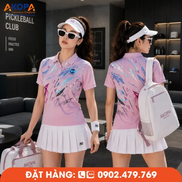 Áo Đồng Phục Pickleball Hồng – PK302