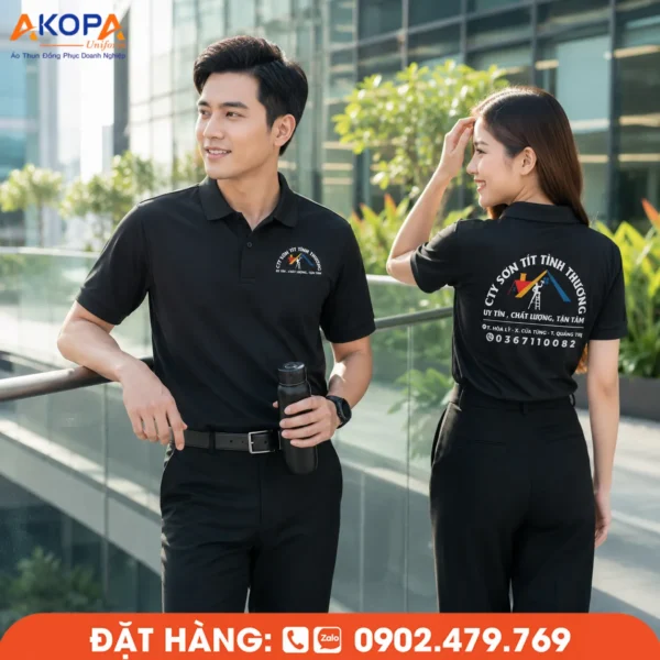Áo Polo Đồng Phục Màu Đen