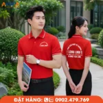 Áo polo đồng phục màu đỏ nổi bật, thiết kế sang trọng, chất liệu thoáng mát, form chuẩn nam nữ và in thêu logo theo yêu cầu. Giải pháp đồng phục chuyên nghiệp giúp doanh nghiệp nâng tầm hình ảnh thương hiệu.