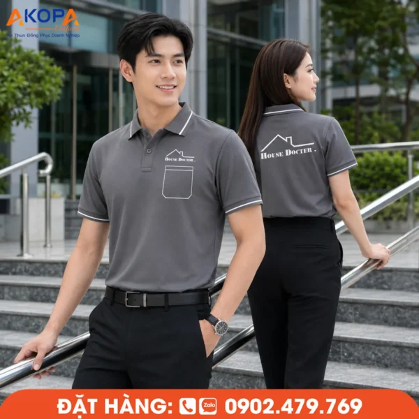 Áo Polo Đồng Phục Màu Ghi