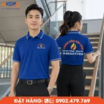 Áo polo đồng phục màu xanh dương Xăng Dầu Hải Vân nổi bật với thiết kế trẻ trung, cổ áo phối viền tinh tế, chất liệu thoáng mát và logo in sắc nét. Mẫu áo giúp doanh nghiệp tạo dấu ấn thương hiệu, mang lại sự chuyên nghiệp và thoải mái cho nhân viên trong quá trình làm việc.