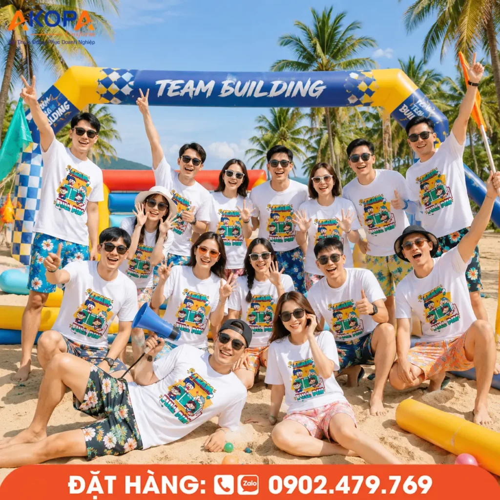 Mẫu áo team building công ty giúp doanh nghiệp xây dựng hình ảnh đồng bộ, nổi bật trong các hoạt động ngoài trời, mang đến tinh thần đoàn kết và tràn đầy năng lượng cho cả đội.