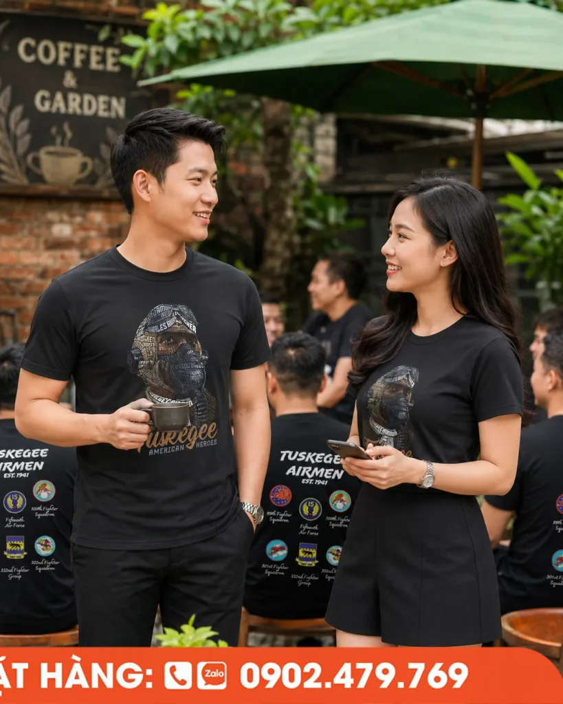 Áo thun sự kiện cổ tròn in hình theo yêu cầu, phù hợp cho offline, họp mặt và giao lưu cộng đồng. Thiết kế cá tính, thể hiện dấu ấn riêng của tập thể.