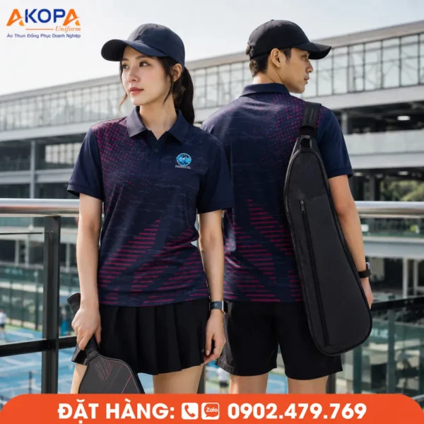 Áo Đồng Phục Pickleball Xanh Navy – PK084