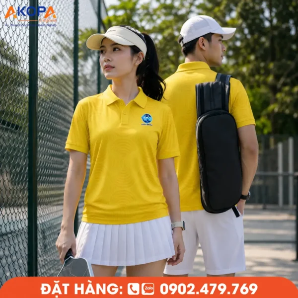 Áo Đồng Phục Pickleball Vàng Đơn Sắc – PK099