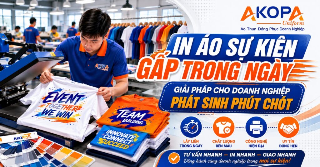 dịch vụ in áo sự kiện gấp trong ngày tại akopa