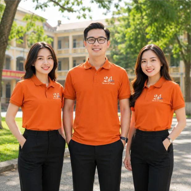 Cựu học sinh mặc áo polo họp lớp 24 năm màu cam đất “Một thời để yêu” trước cổng trường – AKOPA