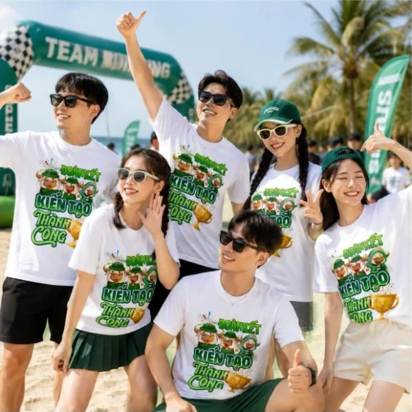Áo phông nhóm team building in slogan “Đoàn kết kiến tạo thành công” – ATB06