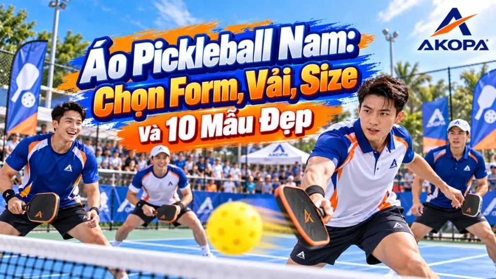 Ảnh bìa áo pickleball nam: chọn form, vải, size và 10 mẫu đẹp – AKOPA