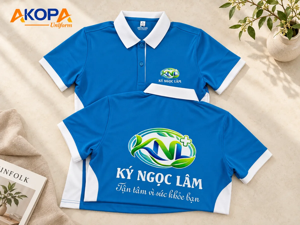 Áo polo công ty may phối viền cổ và tay – đơn hàng thực tế AKOPA