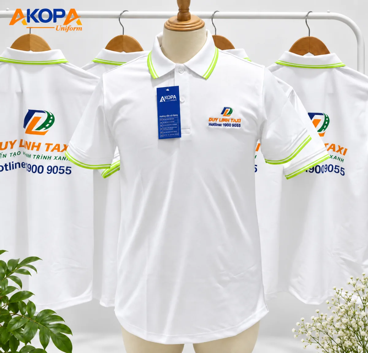 Áo polo đồng phục trắng cho tài xế, nhân viên vận tải – AKOPA