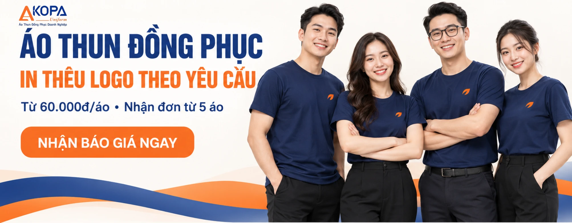 Áo thun đồng phục in thêu logo theo yêu cầu, từ 60.000đ/áo – AKOPA