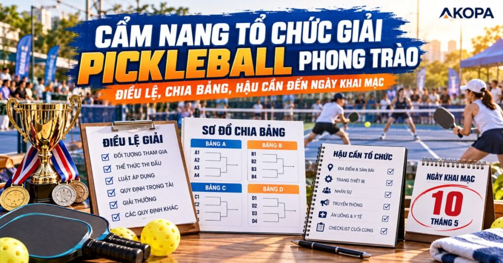 Cẩm Nang Tổ Chức Giải Pickleball Phong Trào: Điều Lệ, Chia Bảng, Hậu Cần Đến Ngày Khai Mạc