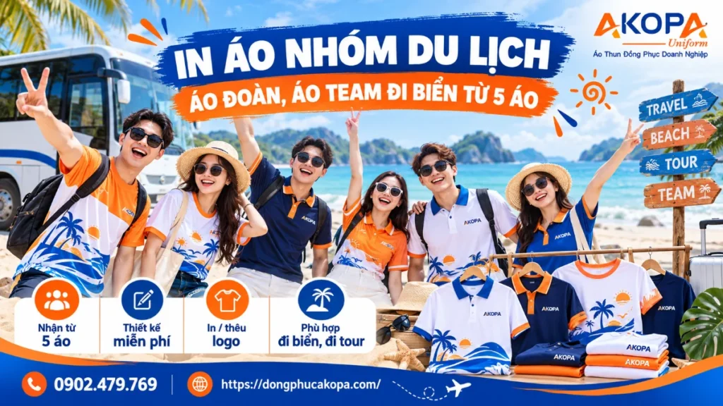 In áo nhóm du lịch, áo đoàn đi biển tại AKOPA