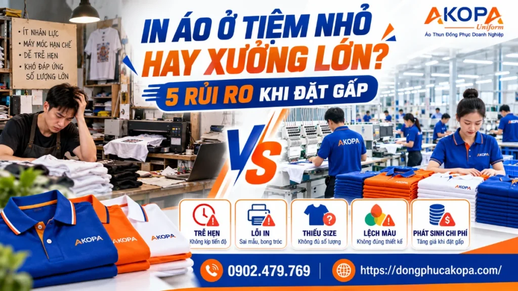 In Áo Ở Tiệm Nhỏ Hay Xưởng Lớn: 5 Rủi Ro Khi Đặt Gấp Mà Ít Ai Nói