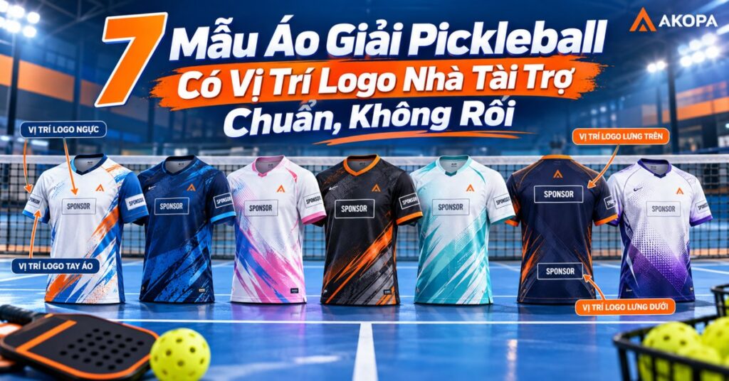 7 Mẫu Áo Giải Pickleball Có Vị Trí Logo Nhà Tài Trợ Chuẩn, Không Rối