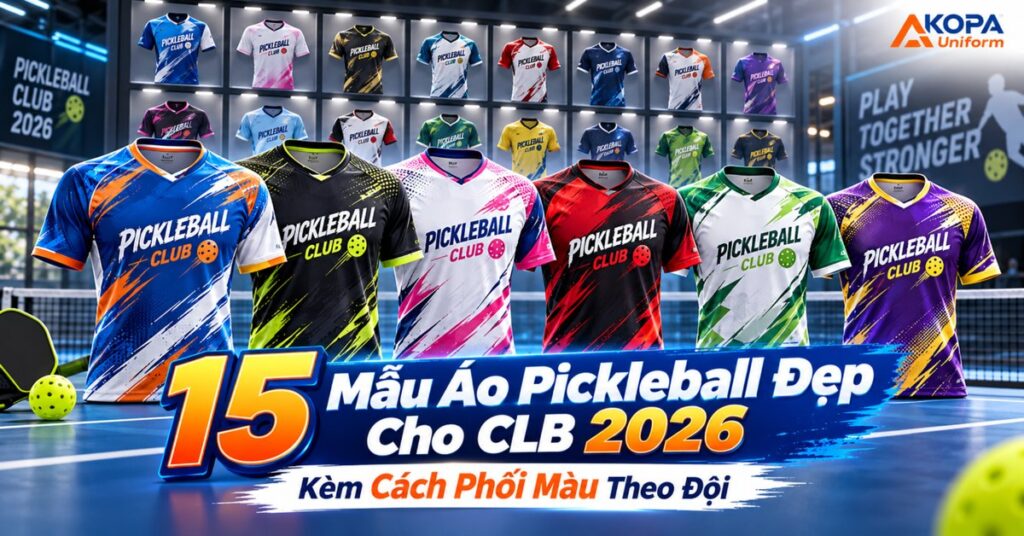 15 Mẫu Áo Pickleball Đẹp Cho CLB 2026 (Kèm Cách Phối Màu Theo Đội)