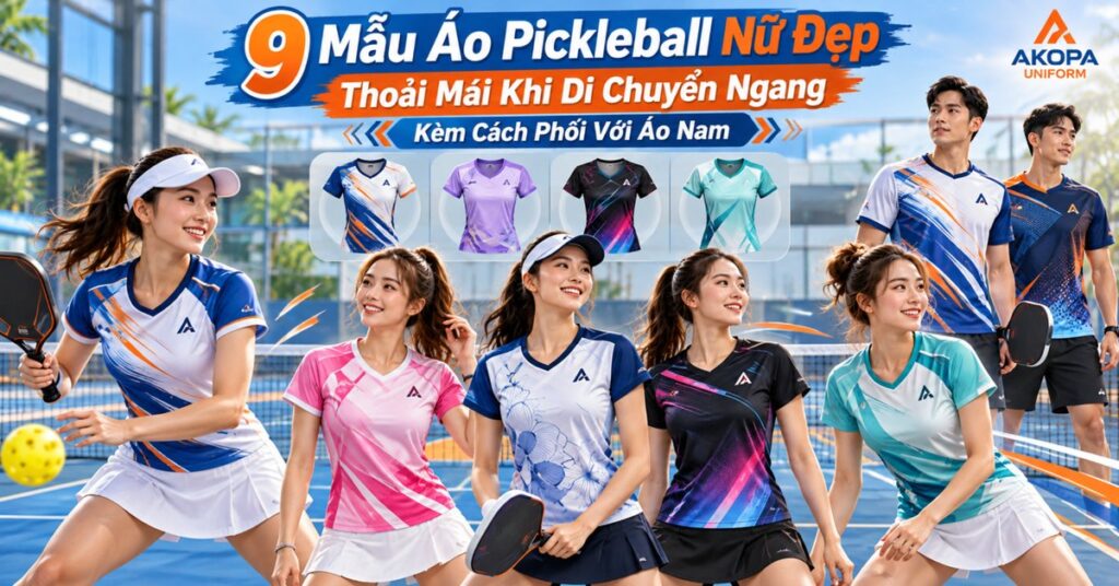 9 Mẫu Áo Pickleball Nữ Đẹp, Thoải Mái Khi Di Chuyển Ngang (Kèm Cách Phối Với Áo Nam)