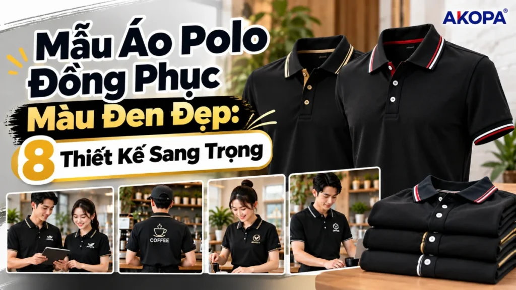 Mẫu Áo Polo Đồng Phục Màu Đen Đẹp: 8 Thiết Kế Sang Trọng