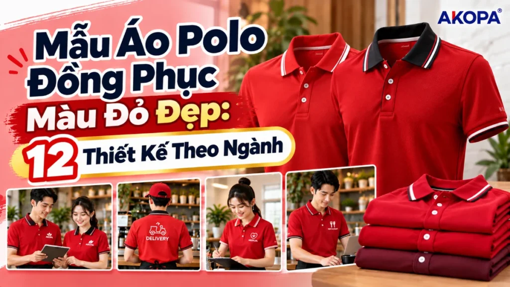 Mẫu Áo Polo Đồng Phục Màu Đỏ Đẹp: 12 Thiết Kế Theo Ngành