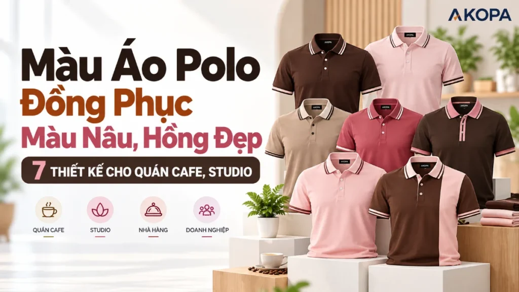 Mẫu Áo Polo Đồng Phục Màu Nâu, Hồng Đẹp: 7 Thiết Kế Cho Quán Cafe, Studio