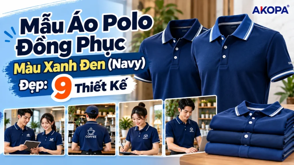 Mẫu Áo Polo Đồng Phục Màu Xanh Đen (Navy) Đẹp: 9 Thiết Kế