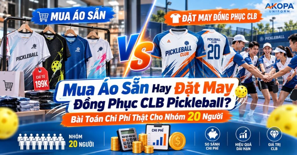 Mua Áo Sẵn Hay Đặt May Đồng Phục CLB Pickleball? Bài Toán Chi Phí Thật Cho Nhóm 20 Người
