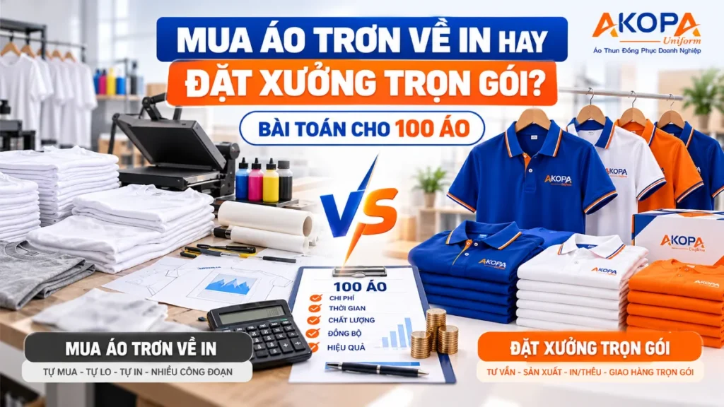 Mua Áo Trơn Về In Hay Đặt Xưởng Trọn Gói? Bài Toán Thời Gian Cho 100 Áo