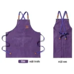 Tạp dề canvas dây chéo màu tím, mặt trước và mặt sau – AKOPA