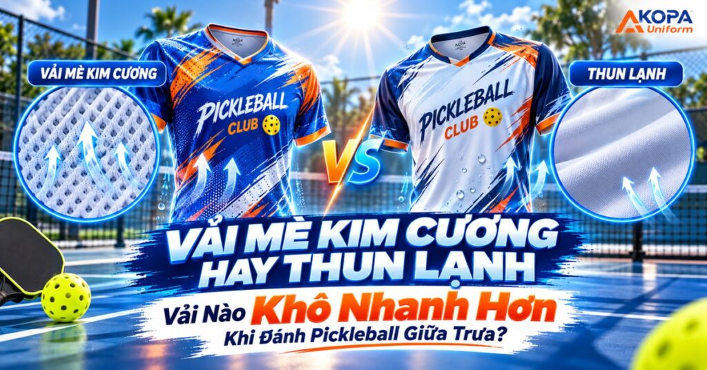 Vải Mè Kim Cương Hay Thun Lạnh: Vải Nào Khô Nhanh Hơn Khi Đánh Pickleball Giữa Trưa?